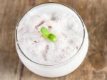 Berry Rice Milk Frappe Homemade Drink Stock Photo