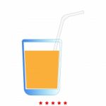 Juice Glass With Drinking Straw Icon .  Flat Style Stock Photo