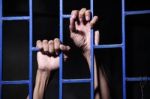 Hand In Jail Stock Photo