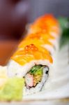 Fresh Sushi Choice Combination Assortment Selection Stock Photo