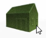 Cursor On Eco Green House Stock Photo