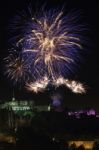 Fireworks Over The Edinburgh Castle Stock Photo