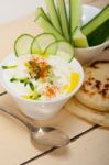 Arab Middle East Goat Yogurt And Cucumber Salad Stock Photo