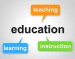 Education Words Represents Learning Tutoring And Schooling Stock Photo