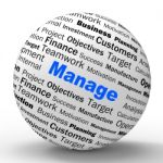 Manage Sphere Definition Means Business Administration Or Develo Stock Photo