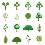 Tree Icon Set On White Background Stock Photo