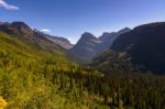 Scenic View Of Glacier National Park Stock Photo