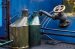 Close-up View Of The  Bluebell Steam Engine In East Grinstead Stock Photo