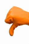 Hand With Rubber Glove Stock Photo