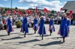 Women Morris Dancing In Whitby North Yorkshire Stock Photo