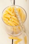 Italian Pasta Penne With Wheat Stock Photo