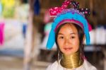 Karen Tribal Girl From Padaung Long Neck Hill Tribe Village Stock Photo