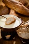 Cheese Fondue Stock Photo