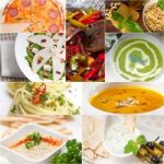 Healthy And Tasty Italian Food Collage Stock Photo