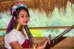 Karen Tribal Girl From Padaung Long Neck Hill Tribe Village Stock Photo