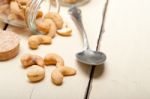 Cashew Nuts On A Glass Jar Stock Photo