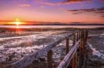 Cleveland Jetty At Sunset Stock Photo