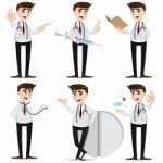 Cartoon Doctor In Action Stock Photo