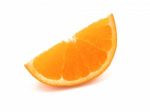 Fresh Orange Slice On White Background Stock Photo