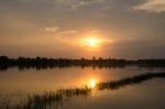 
Golden West Is About To Leave The Horizon. In The Beautiful Lig Stock Photo