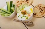 Arab Middle East Goat Yogurt And Cucumber Salad Stock Photo