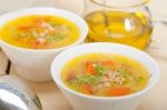 Syrian Barley Broth Soup Aleppo Style Stock Photo