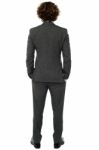 Back Pose Of A Man In Gray Formals Stock Photo