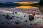 Loch Morlich At Sunset Stock Photo