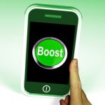 Boost Smartphone Means Improve Efficiency And Performance Stock Photo