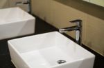 Modern Wash Basin In The Bathroom Stock Photo