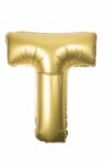 Golden Inflatable Letter Uppercase Stock Photo