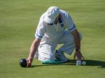 Isle Of Thorns, Sussex/uk - September 11 : Lawn Bowls Match At I Stock Photo