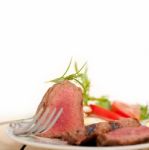 Beef Filet Mignon Grilled With Vegetables Stock Photo