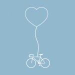 Bicycle With Heart Shape Stock Photo