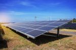 Solar Panels With The Blue Sky Stock Photo