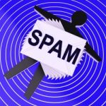 Spam Target Shows Unwanted Electronic Mail Inbox Stock Photo