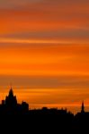 Silhouette Of Edinburgh Skyline Stock Photo