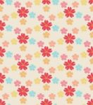 Seamless Colorful Flower Cherry Blossum Pattern Stock Photo