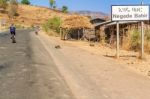 Road Sign To Negade Bahir Village In Ethiopia Stock Photo