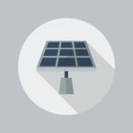 Eco Flat Icon. Solar Panel Stock Photo