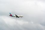 Eurowings Airplane Approaching Stuttgart Stock Photo