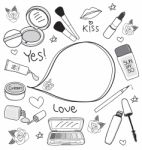 Cosmetics Set Drawing Stock Photo