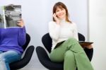 People In Waiting Room Stock Photo