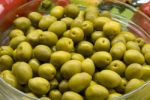 Bowl Of Green Olives Stock Photo