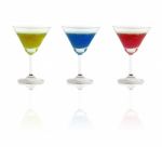 Liquid In Martini Glasses Stock Photo