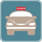 Flat Design Of Taxi Car  Illustration Stock Photo