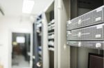 Storage Servers In Data Room Domestic Room Stock Photo