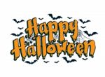 Sg171004-lettering Of Happy Halloween With Spider And Web - Vect Stock Photo