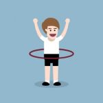 Hula Hoop Exercise Stock Photo