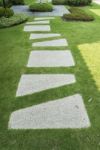 Stone Walkway In The Garden Stock Photo